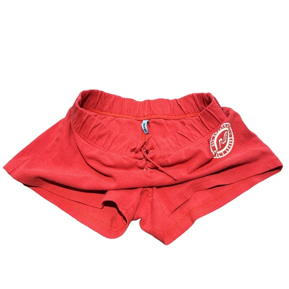 Y2K BONGO women's red "wild one" girl's league shorts, size medium. - Picture 3 of 4